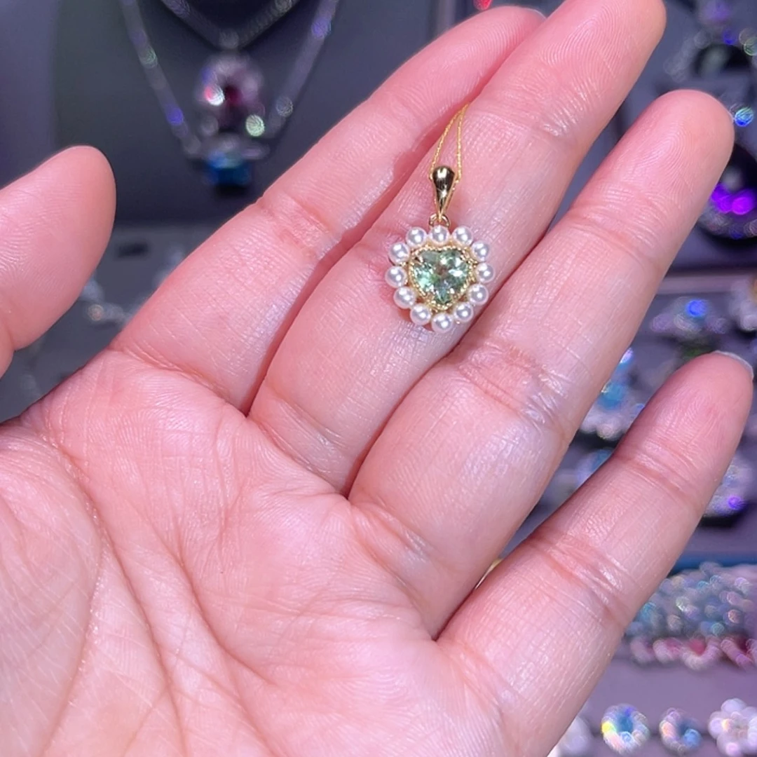 【闪购商品】碧玺吊坠(赠链)银S925镶嵌吊坠