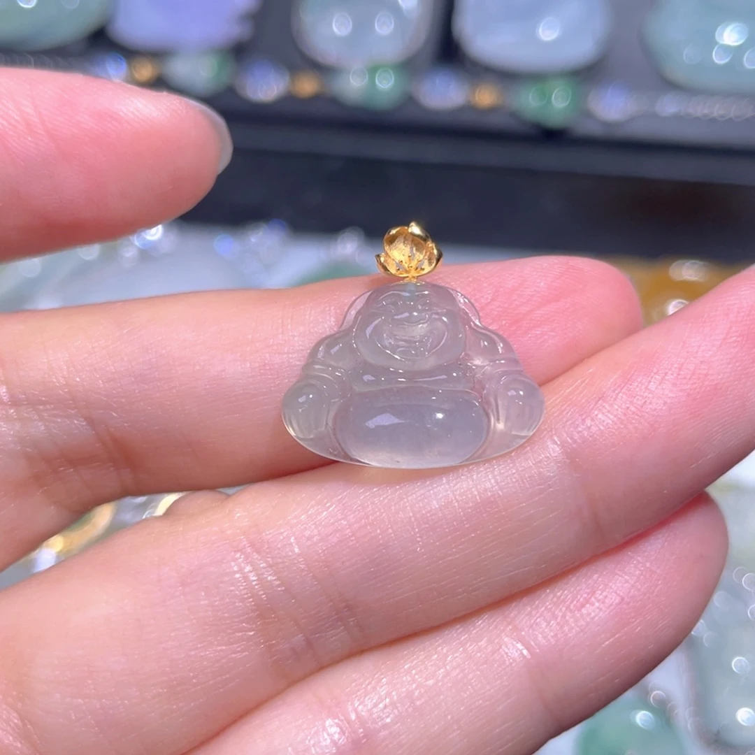 颈饰18K金镶嵌翡翠翡翠