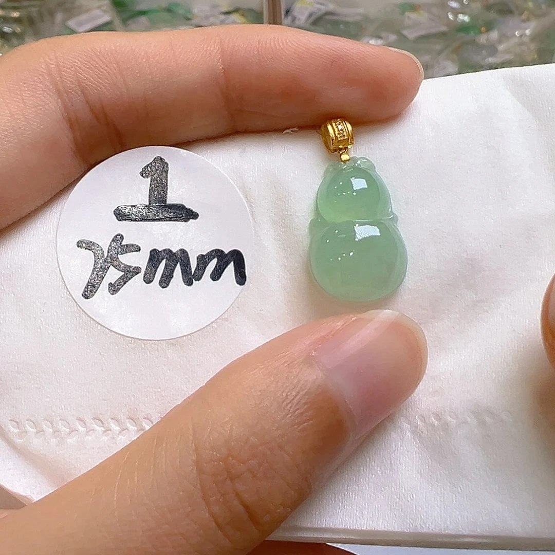 翡翠18K金镶嵌吊坠(不含链)翡翠