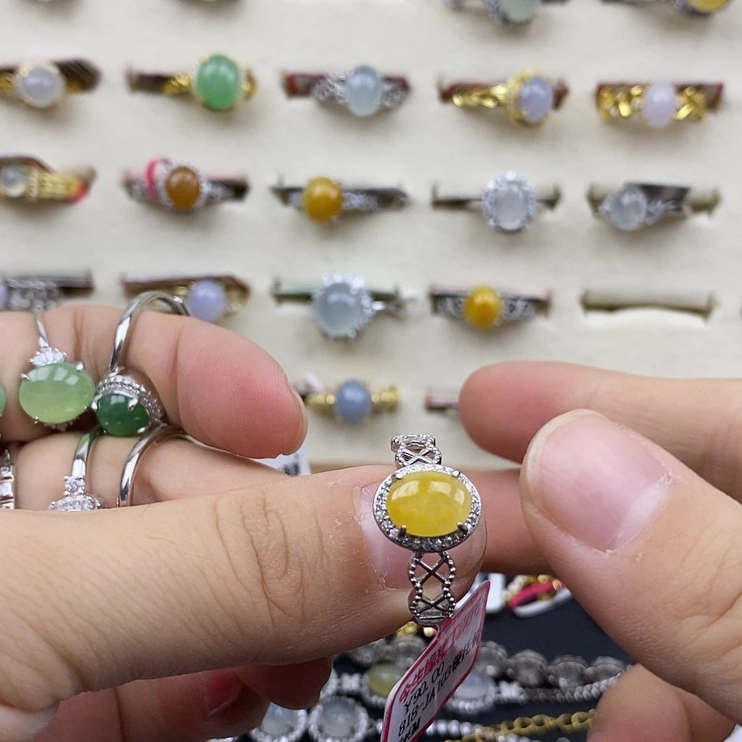 翡翠银S925镶嵌戒指