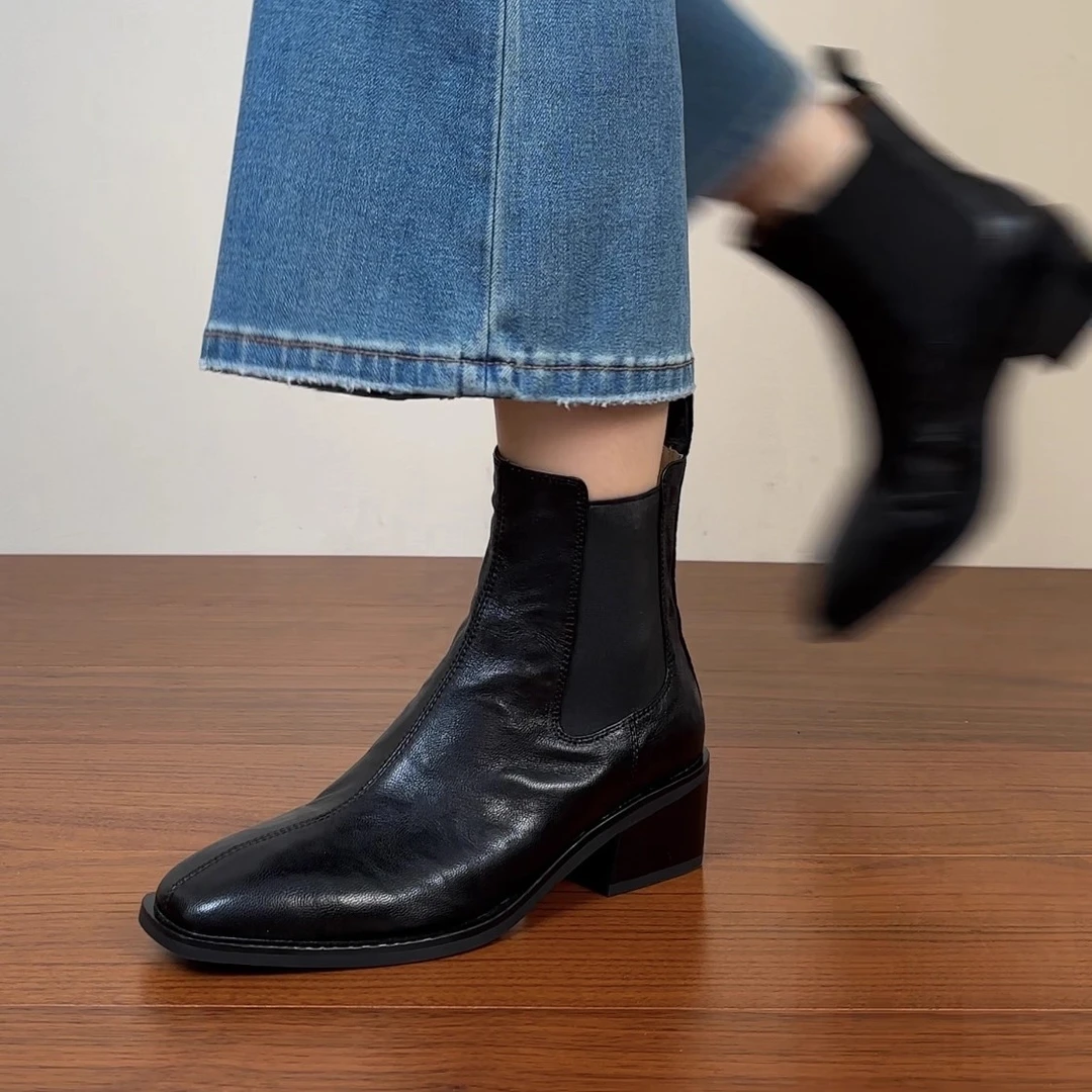 【福利清清】gu品捡漏199 福利微瑕 时尚中跟真皮女鞋