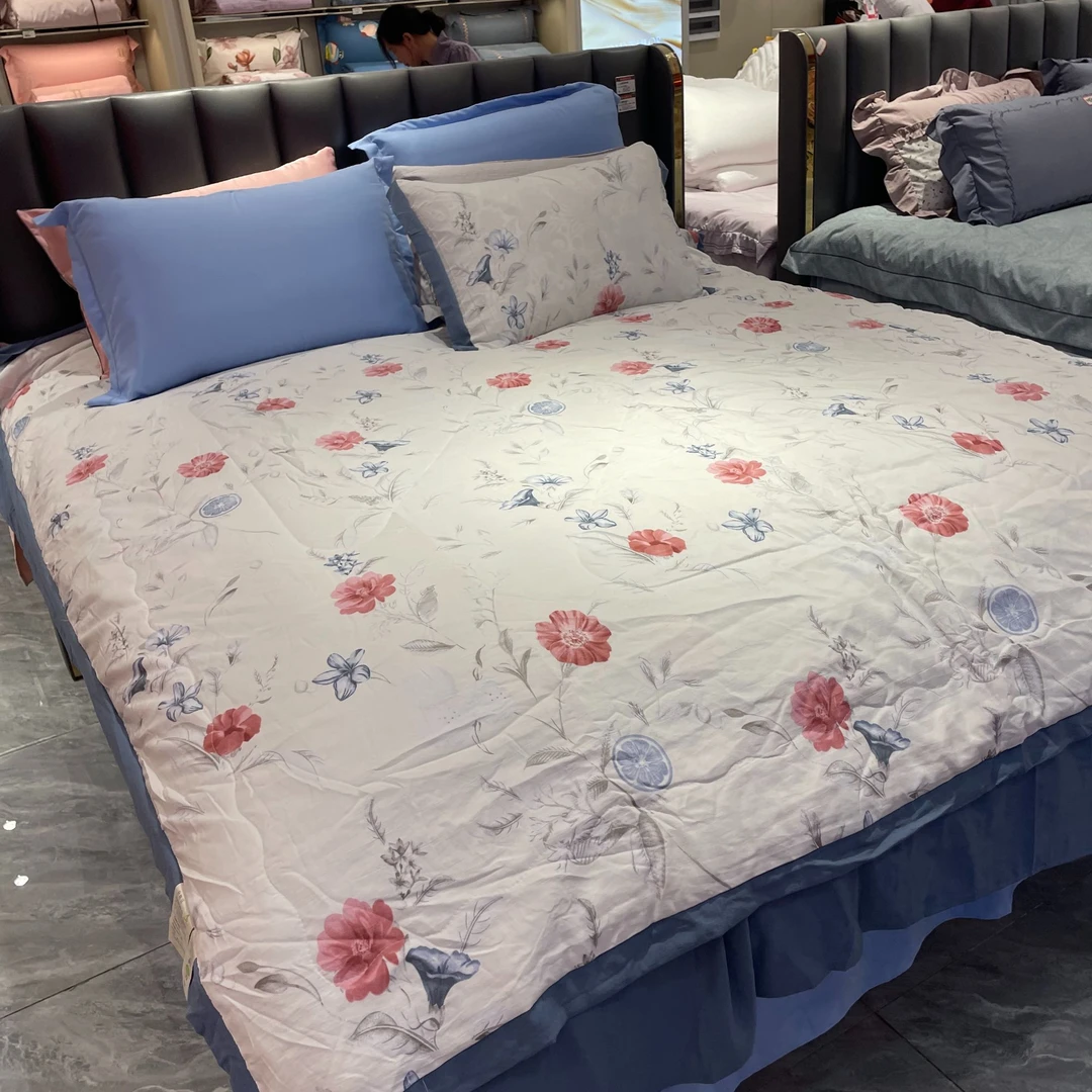 福利水洗棉麻夏凉被四件套