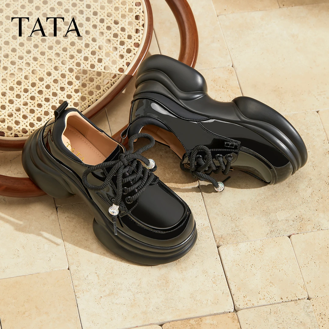 TATA他她2025秋季新款学院百搭小皮鞋牛津鞋简约系带单鞋CCJ07CM5