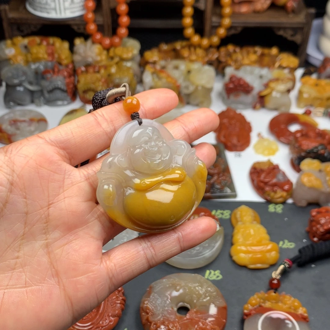 石英质玉（黄龙玉）挂件未镶嵌