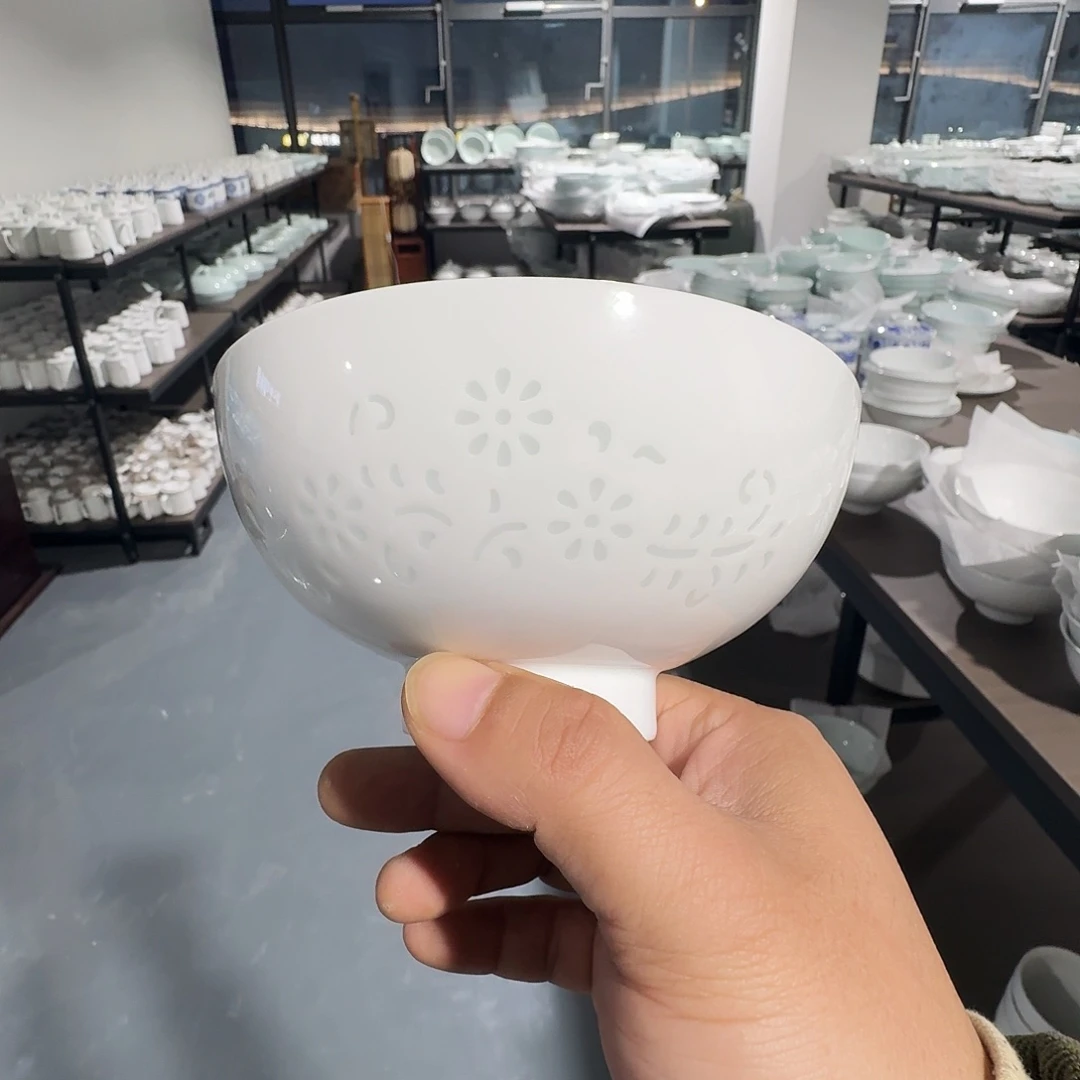 杯景德镇陶瓷微瑕蒲公英米饭碗2个