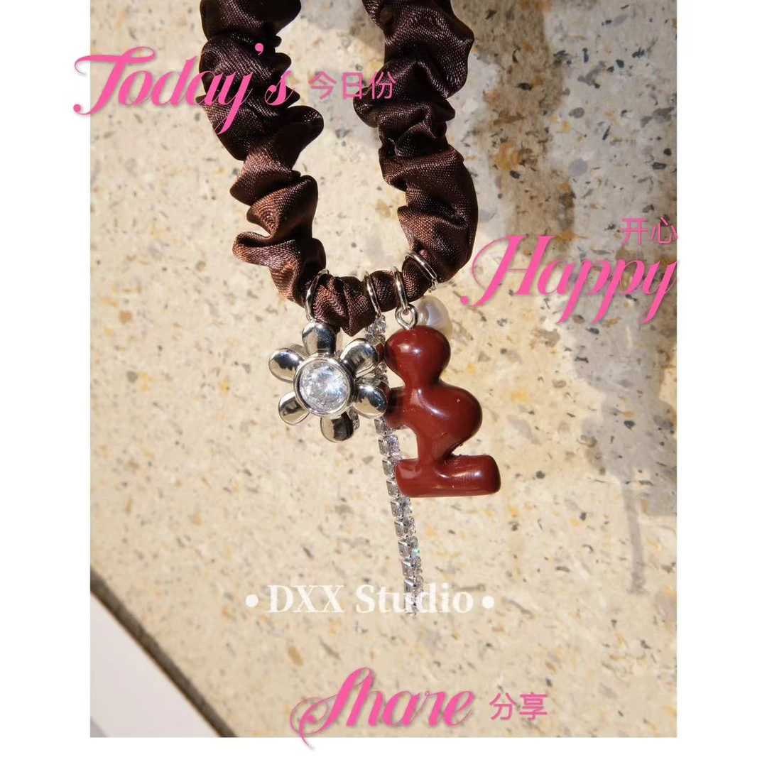 小众设计咖色ins发圈发饰47227