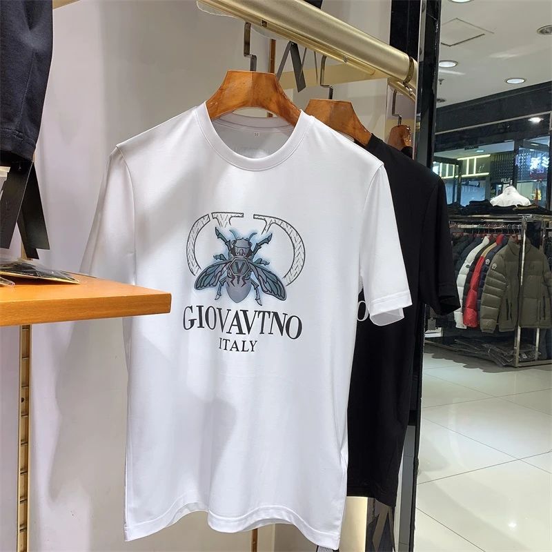 夏季轻奢烫印钻圆领短袖T恤