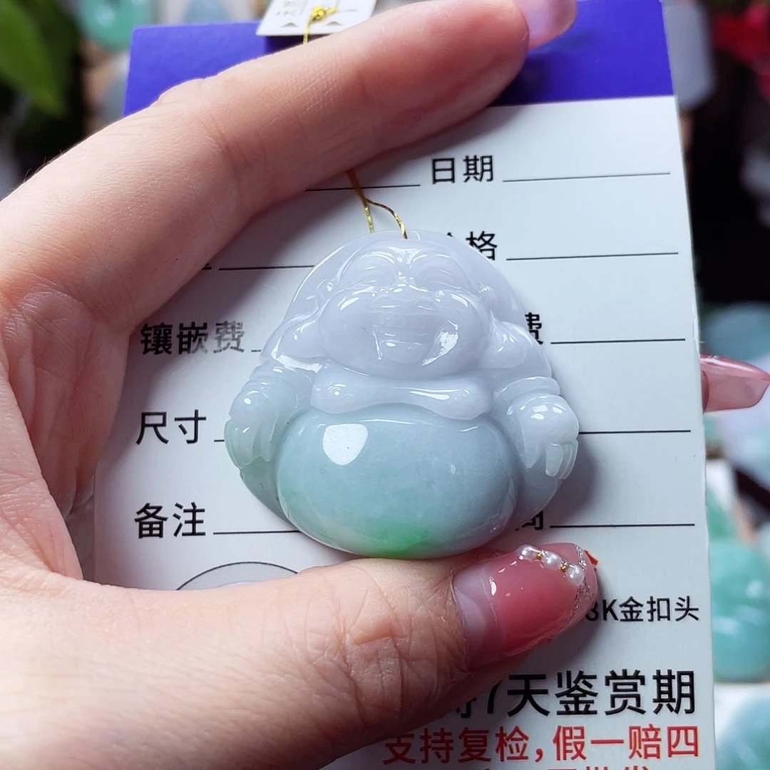 翡翠未镶嵌颈饰佛公25