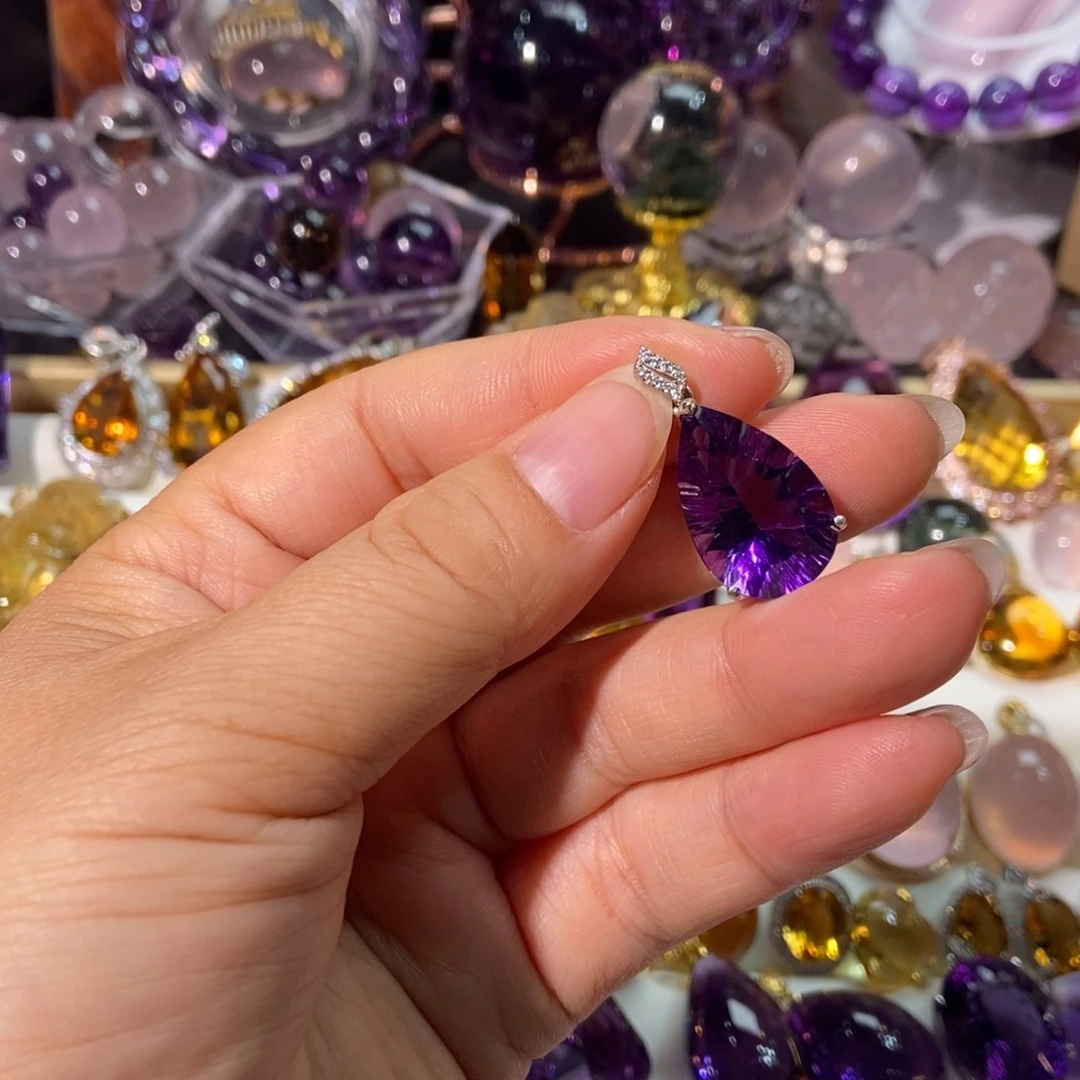 水晶银S925镶嵌颈饰