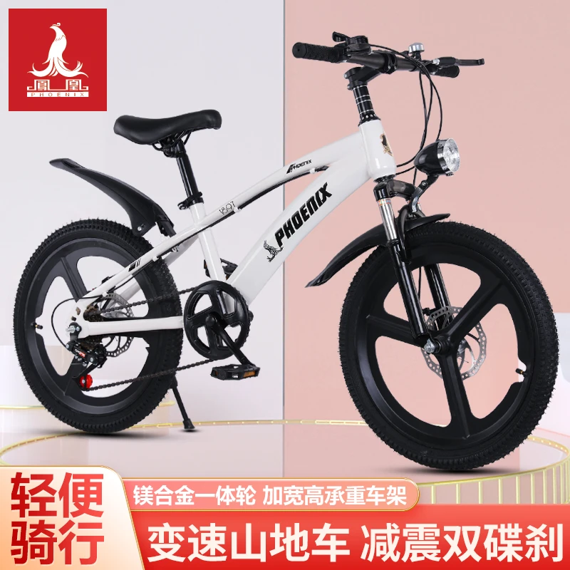 凤凰儿童男女孩6到12岁学生青少年6-12岁儿童中大童变速碟刹避震
