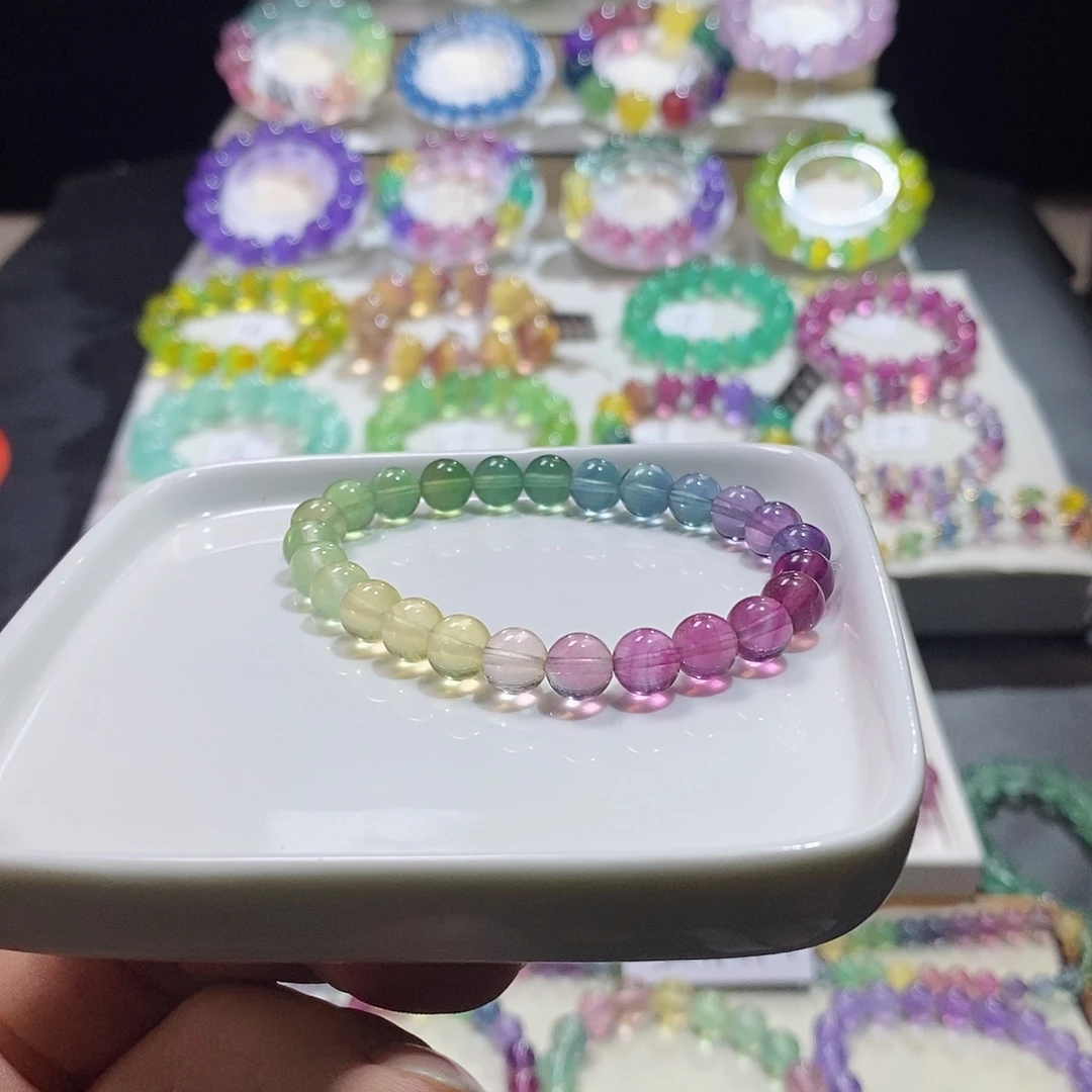 手链未镶嵌萤石彩虹渐变单圈7加