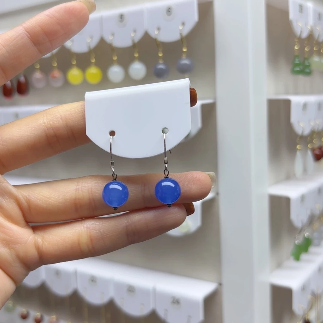 银S925镶嵌耳饰玛瑙/玉髓