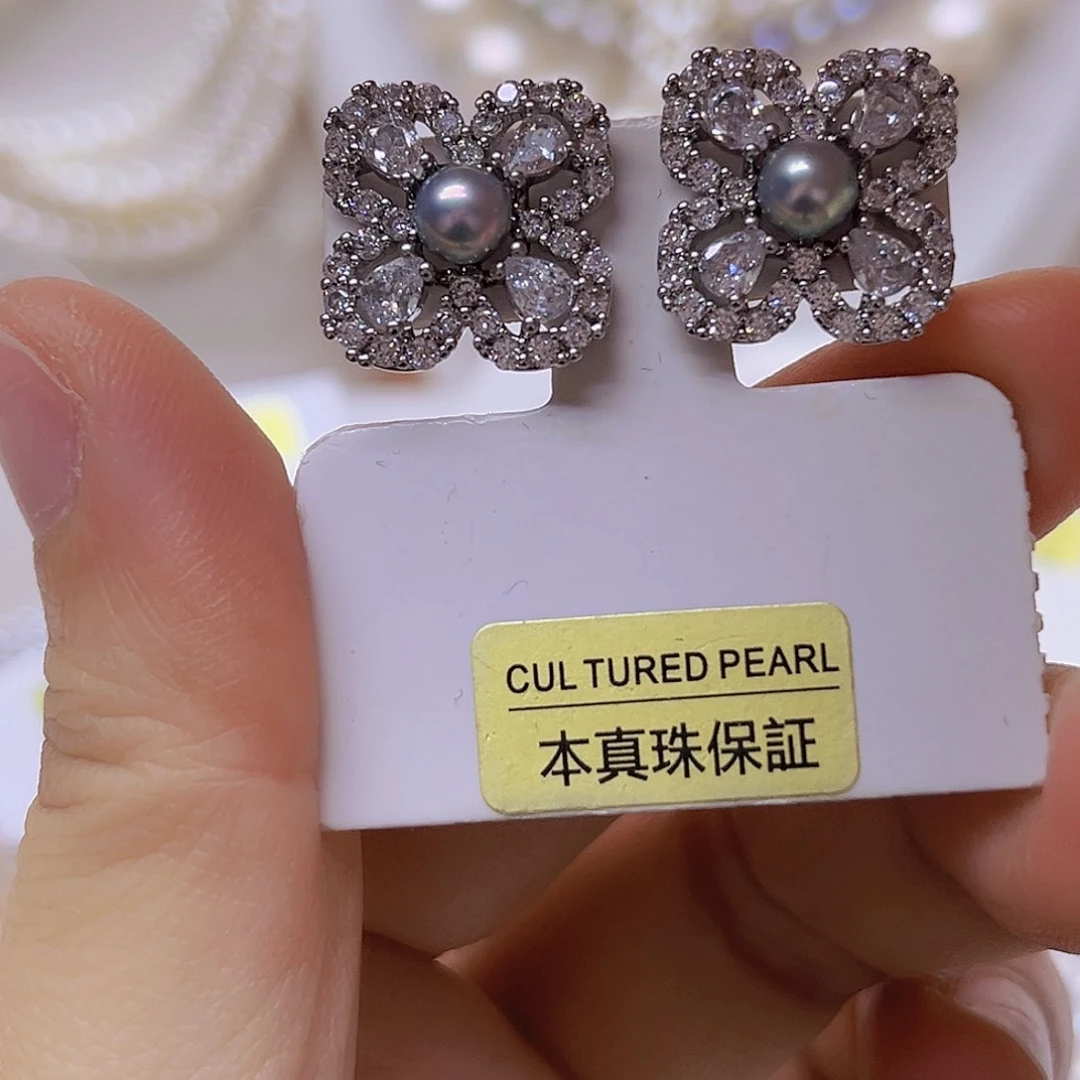 淡水珍珠银S925镶嵌吊坠或许耳钉