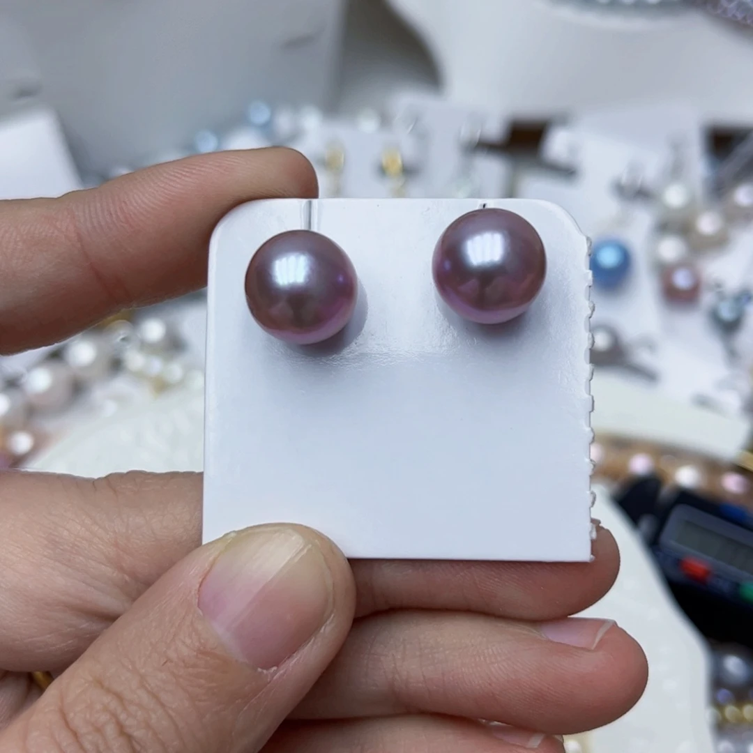 淡水珍珠耳饰银S925镶嵌