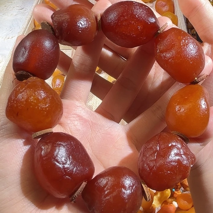 琥珀未镶嵌颈饰蜜蜡海漂手持