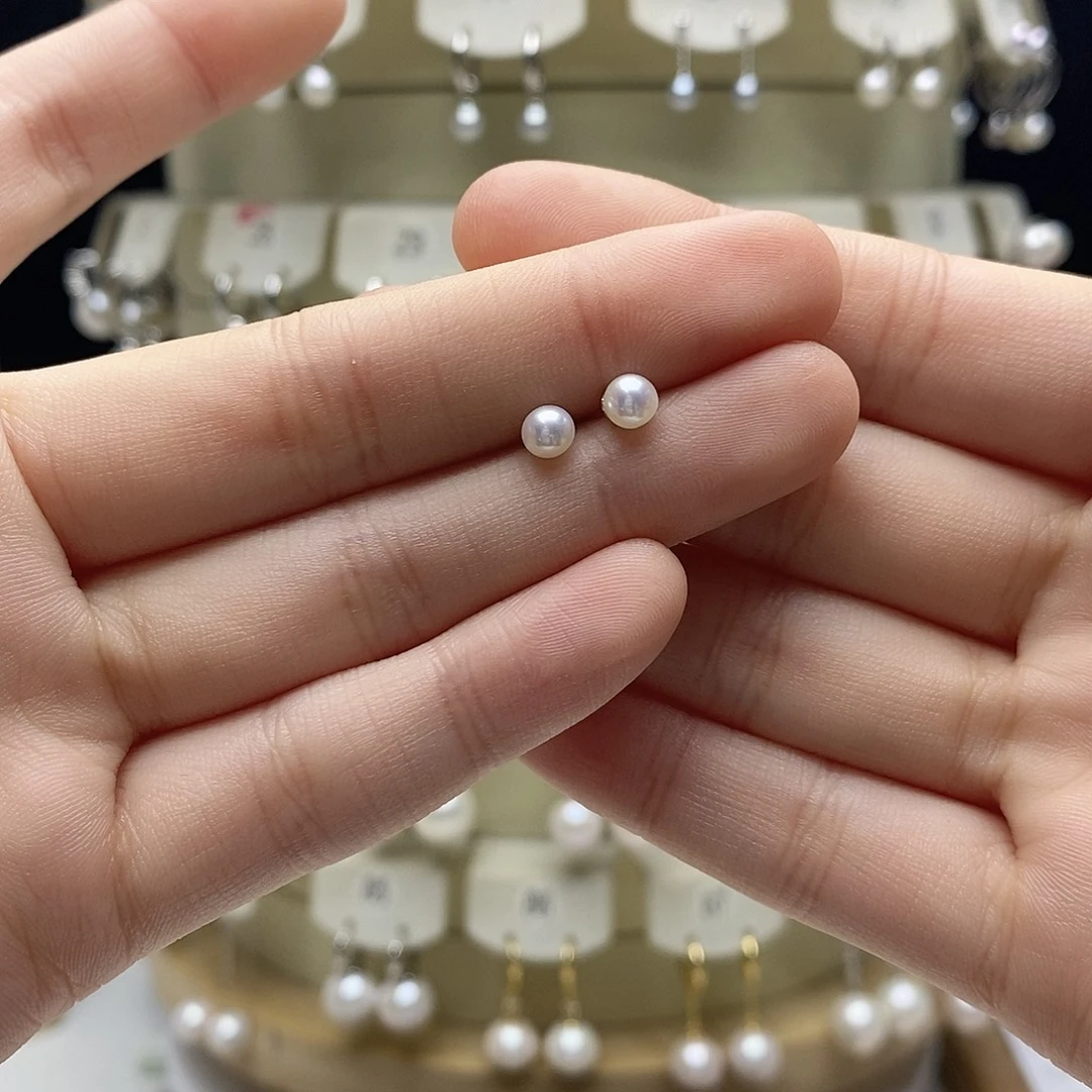 淡水珍珠耳饰银S925镶嵌