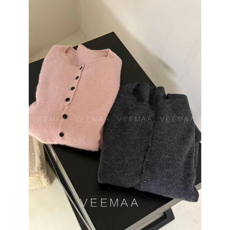 【Veemaa】樱花  定制款显瘦百搭绵羊毛开衫外套 衣长60cm