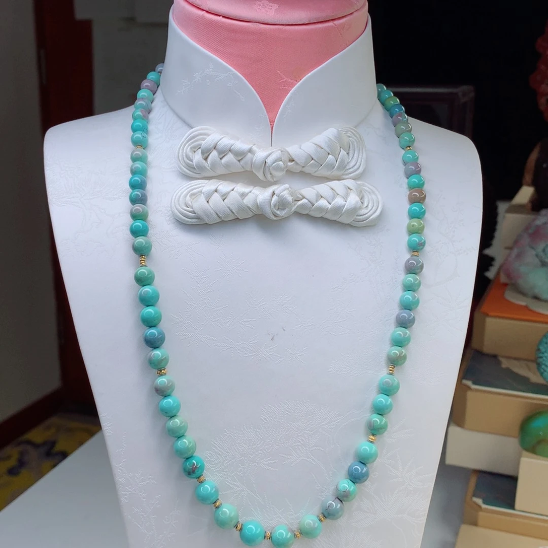 绿松石颈饰18K金镶嵌