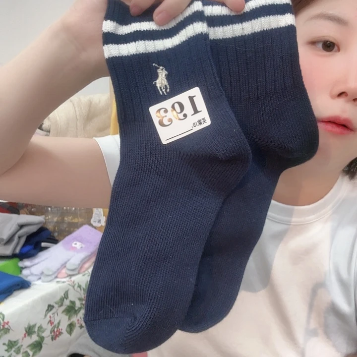 棉纶三醋酯纤维小马袜子193