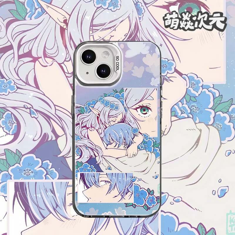 芙莉莲辛美尔cp线条反光适用苹果防摔创意动漫个性二次元手机壳