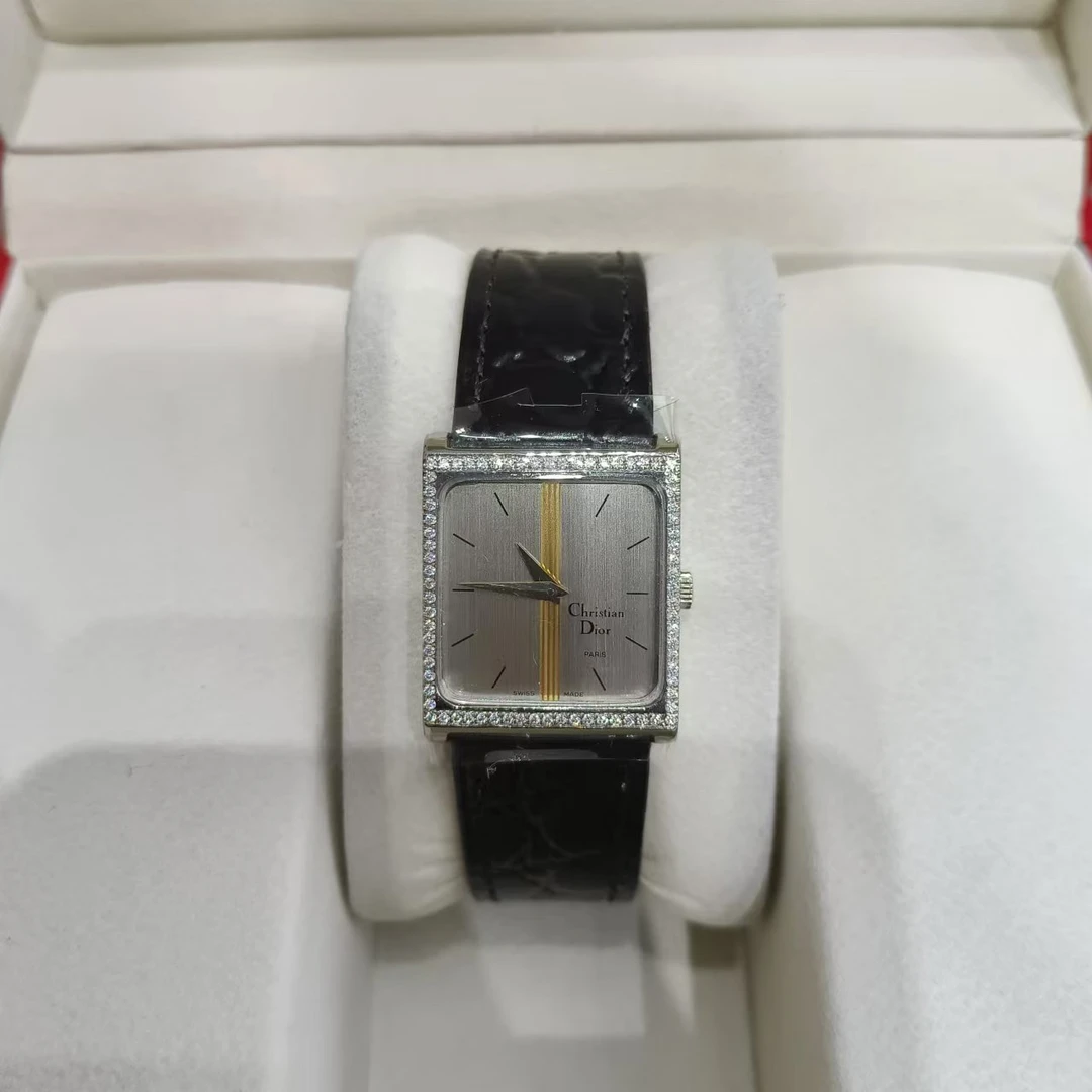 95新 DIOR/迪奥 手动机械表后镶钻盘24/256107099/yy