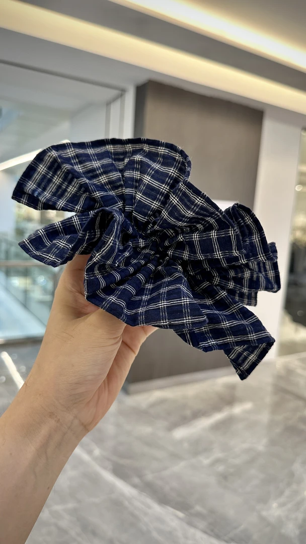 YONSHY（蓝格诗韵顶夹#）休闲风撞色格纹发饰