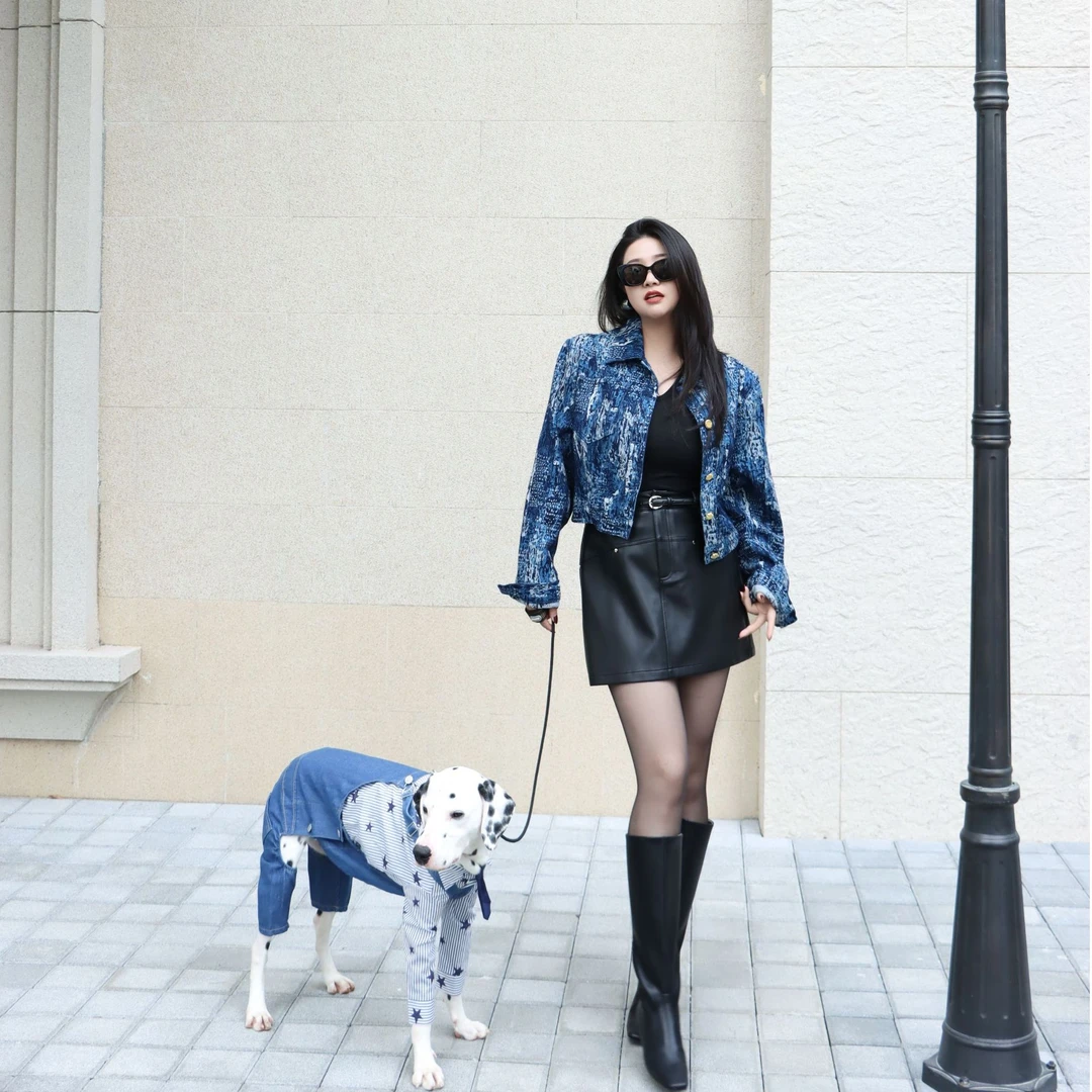 多肉宝贝复古提花刺绣牛仔外套女胖mm休闲百搭夹克外套250DY720