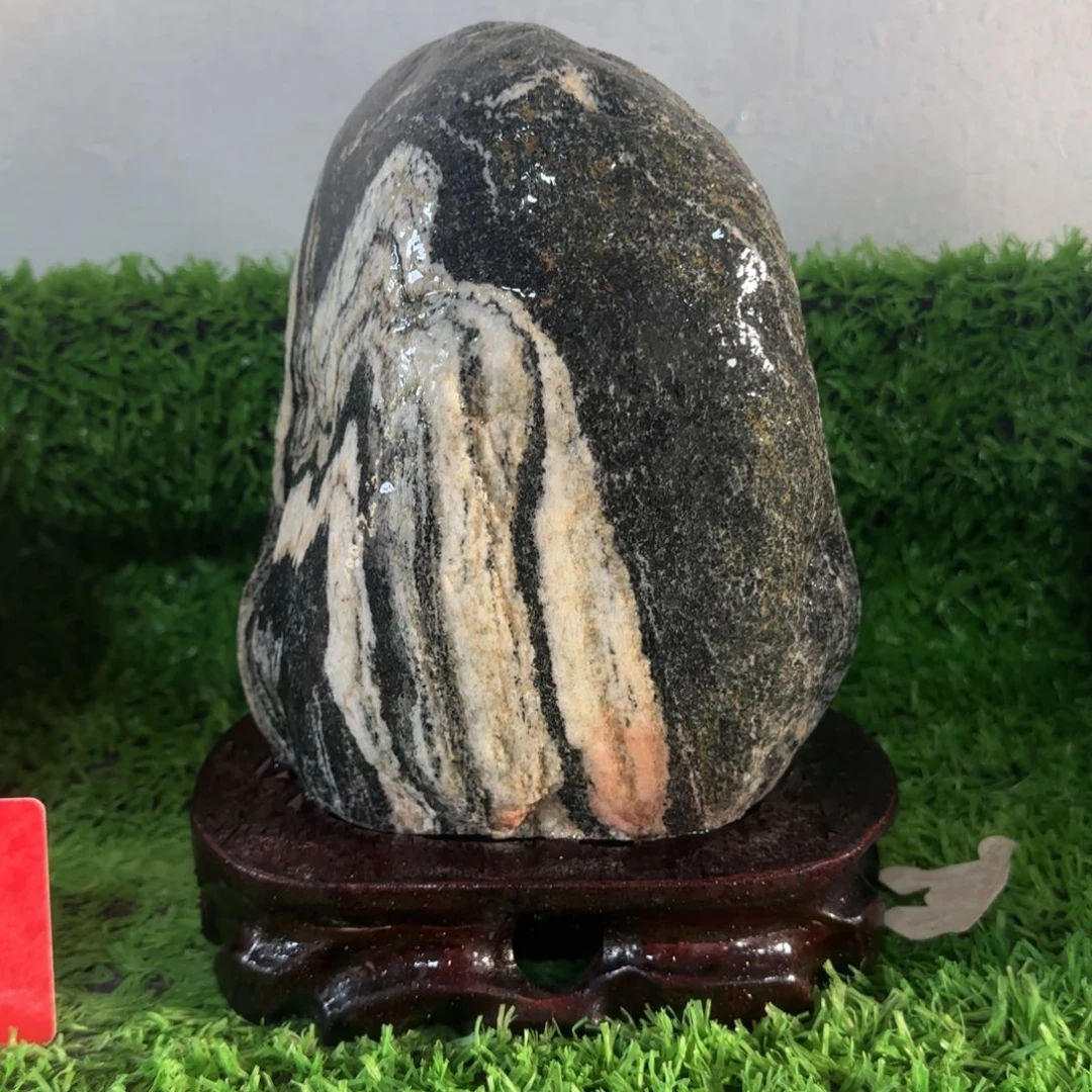 石头精品桌面摆件  遥看瀑布挂前川