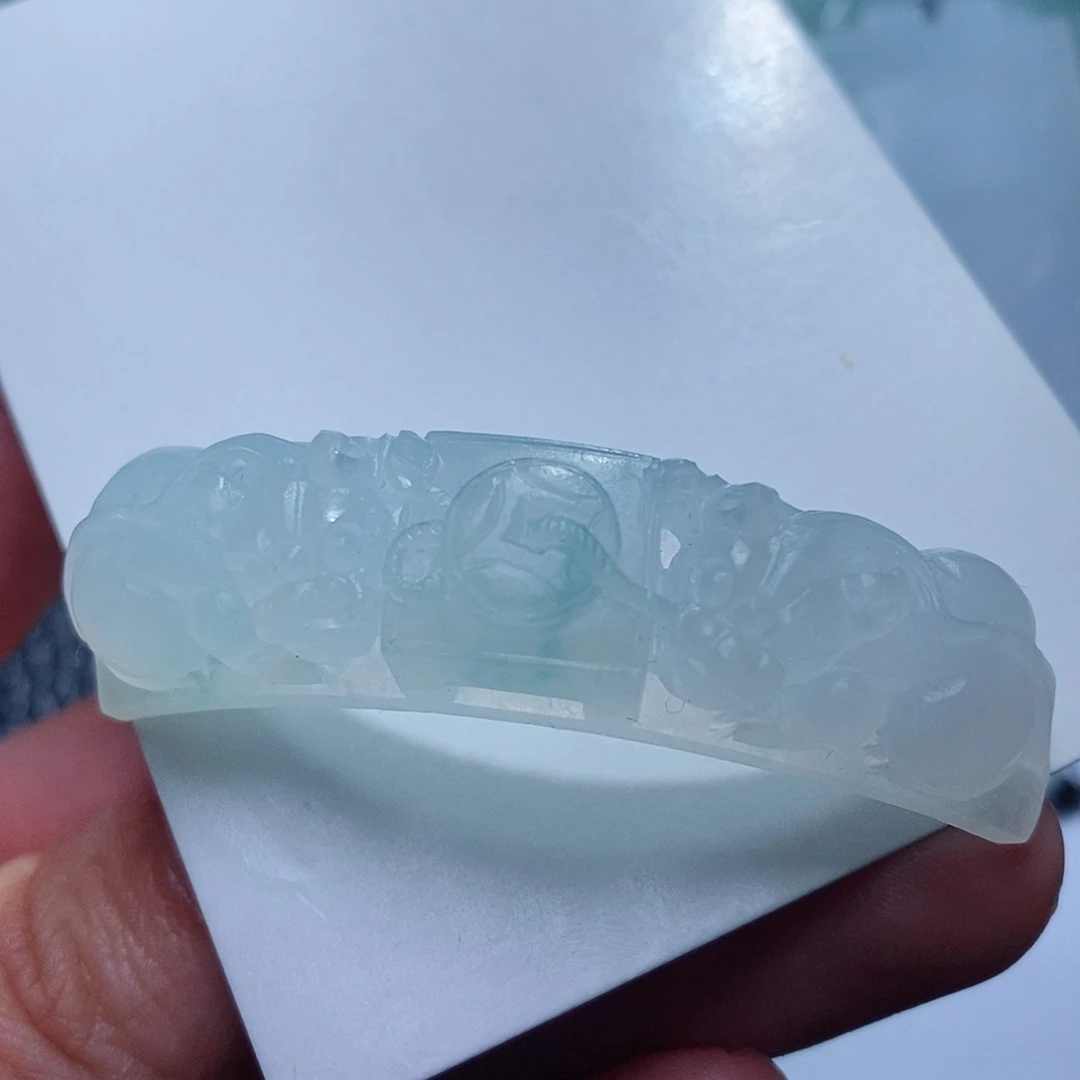 定制翡翠未镶嵌毛货付款后确认抛光