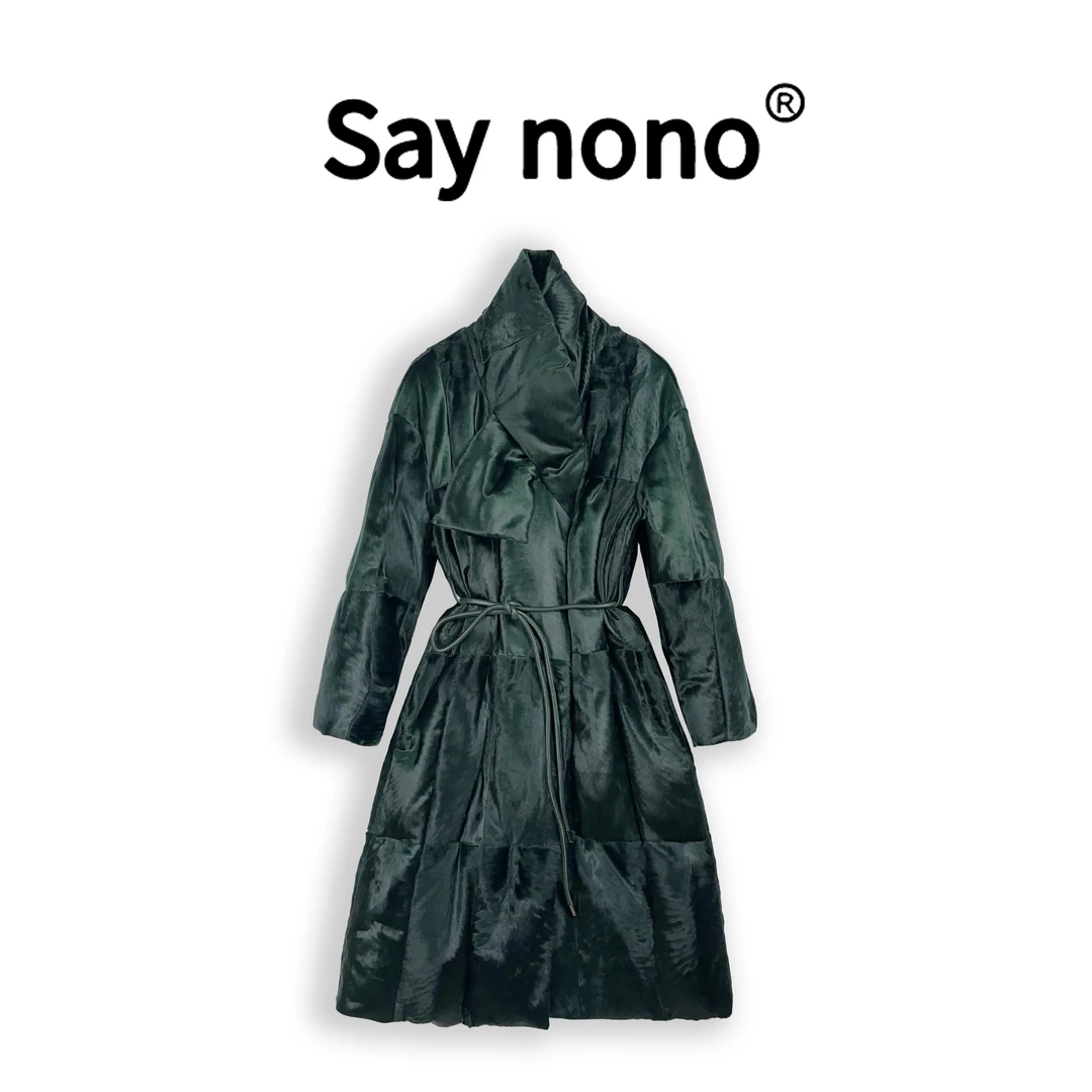 懒猫nono│Saynono 高奢定制稀有BB奶胎皮毛一体羽绒外套WD86056