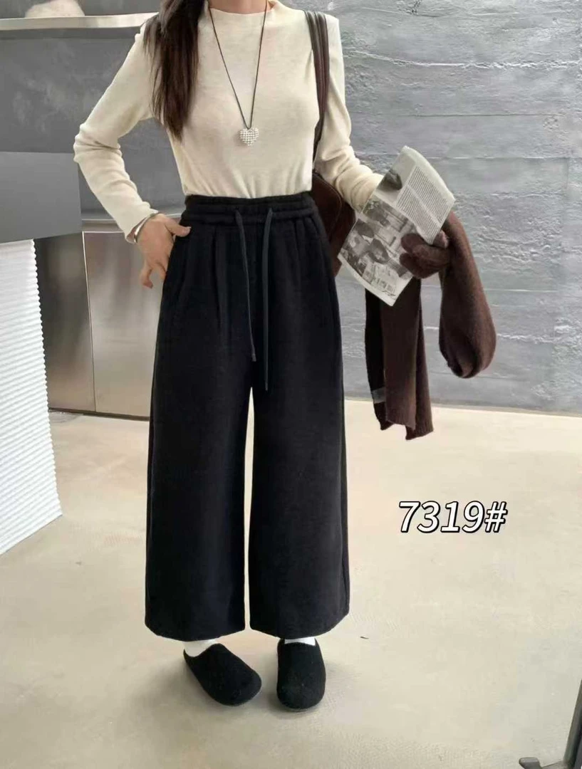 【静姐家】7319秋季新款时尚休闲百搭宽松女九分直筒裤