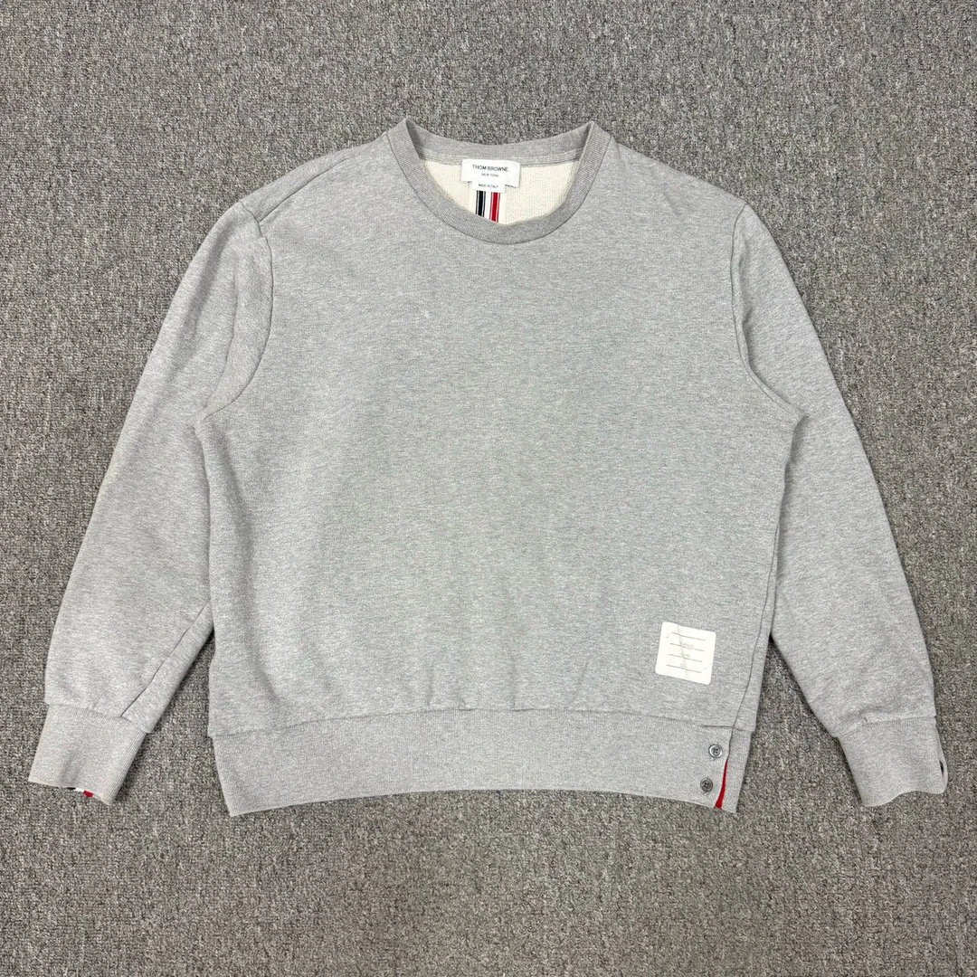 99新 THOMBROWNE 13061507 灰色背后彩条长袖卫衣 4码95新