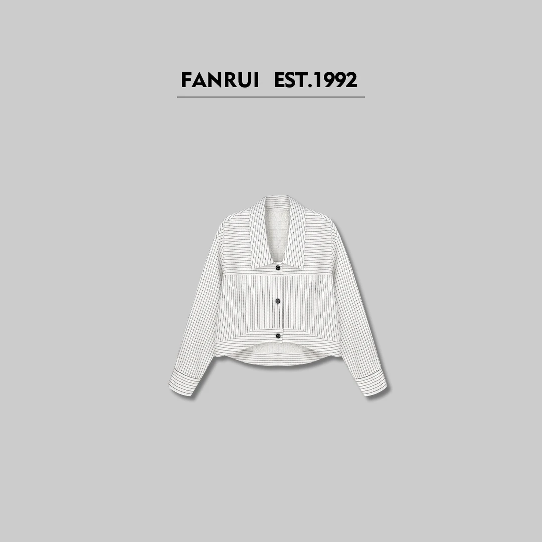 FANRUI/泛芮「青春书信」条纹洋气百搭设计感衬衫外套B15320