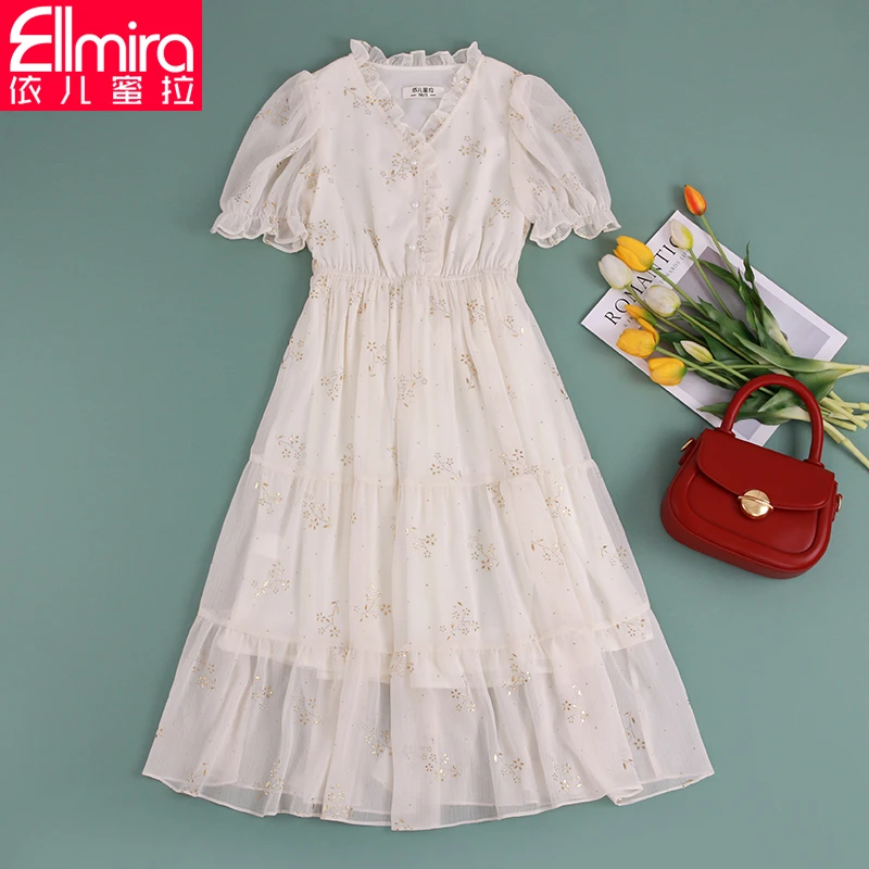 【兰瑾】8299女童连衣裙夏季碎花中长款碎花儿童裙子洋气薄仙女裙