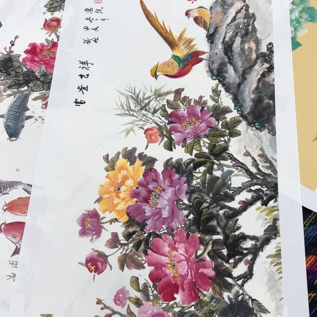 国画害*盹李德现四尺花鸟朱