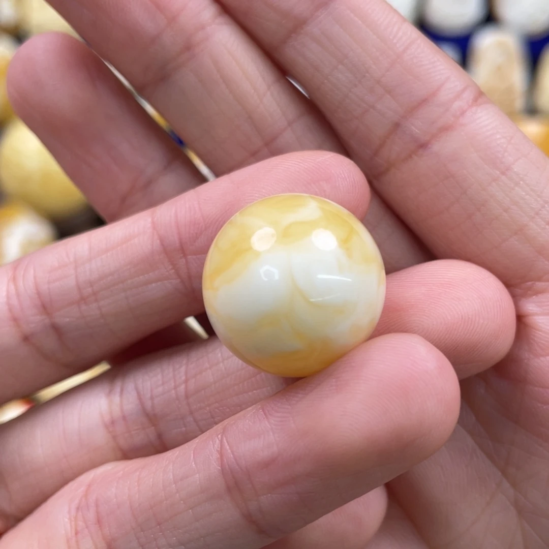 蜜蜡裸石未镶嵌琥珀蜜蜡珠子卡19.2mm