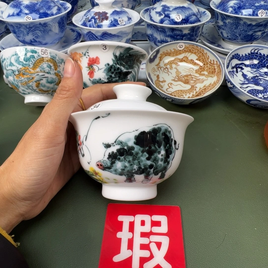 陶瓷景德镇纯手工纯手绘茶具木木34