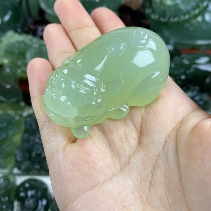 岫玉未镶嵌手把件手把件