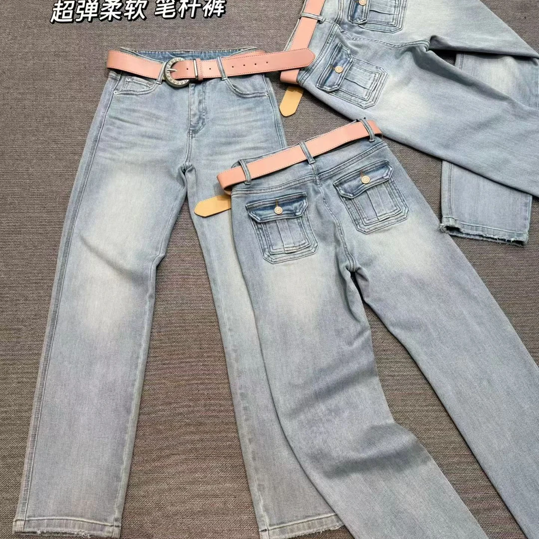 古月2026流行爆品推荐23391超弹柔软时尚通勤百搭显瘦笔杆牛仔裤
