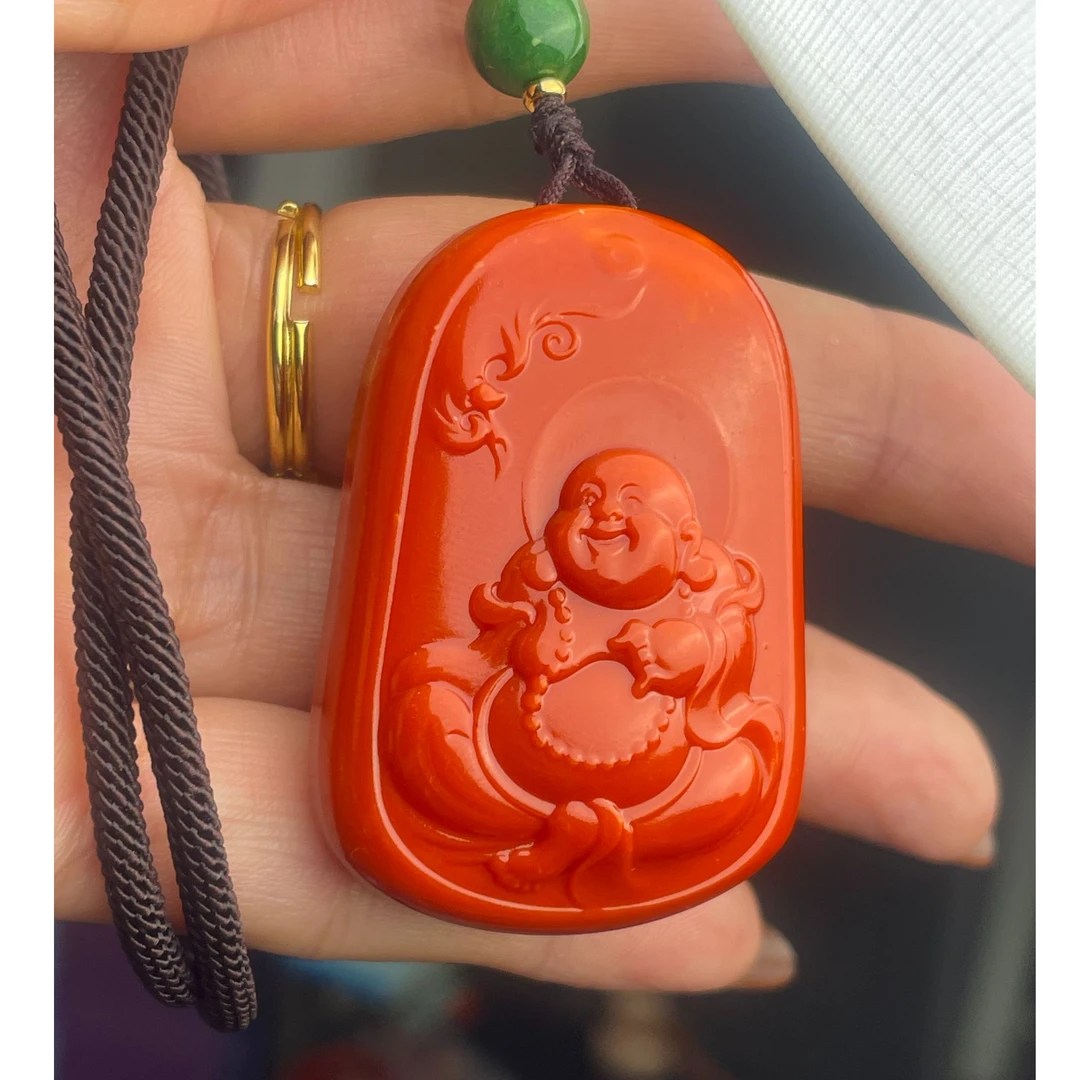 非金属珐琅吊坠 可西卡 橙色 佛公 吊坠