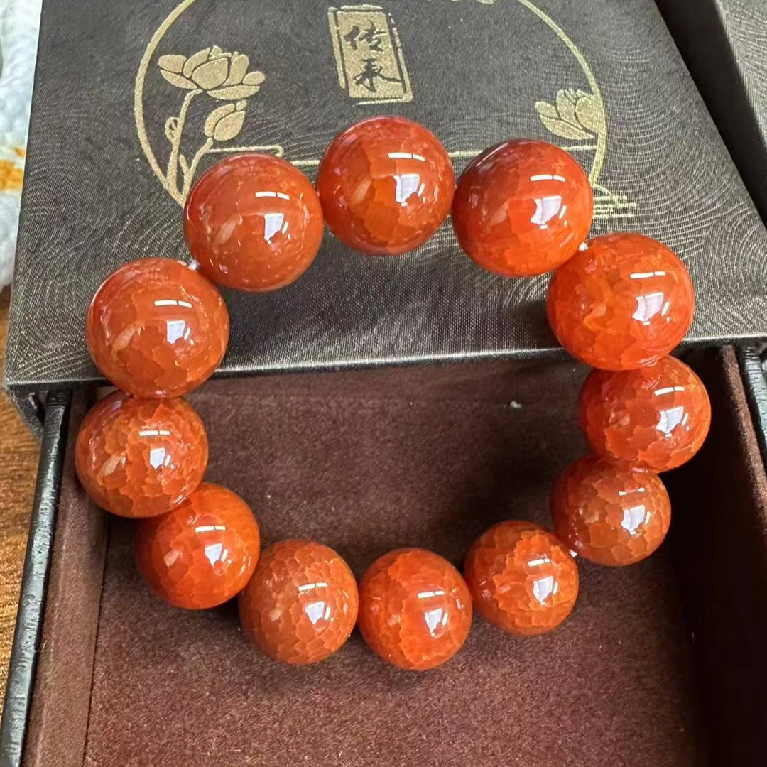 锦喜福珠宝经典老料轻奢玉石龙鳞风雪手串