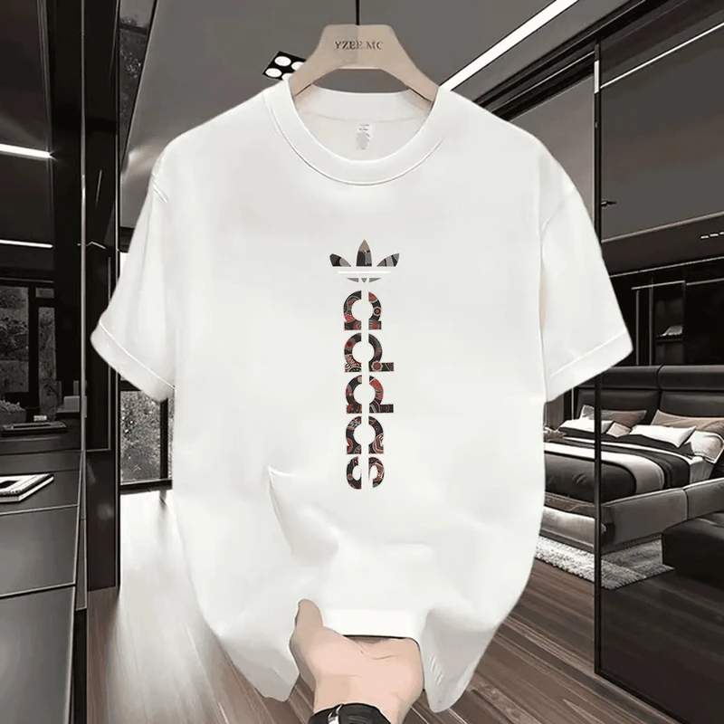 K【一折粉丝福利】夏季男女同款百搭时尚潮牌短袖T恤竖款