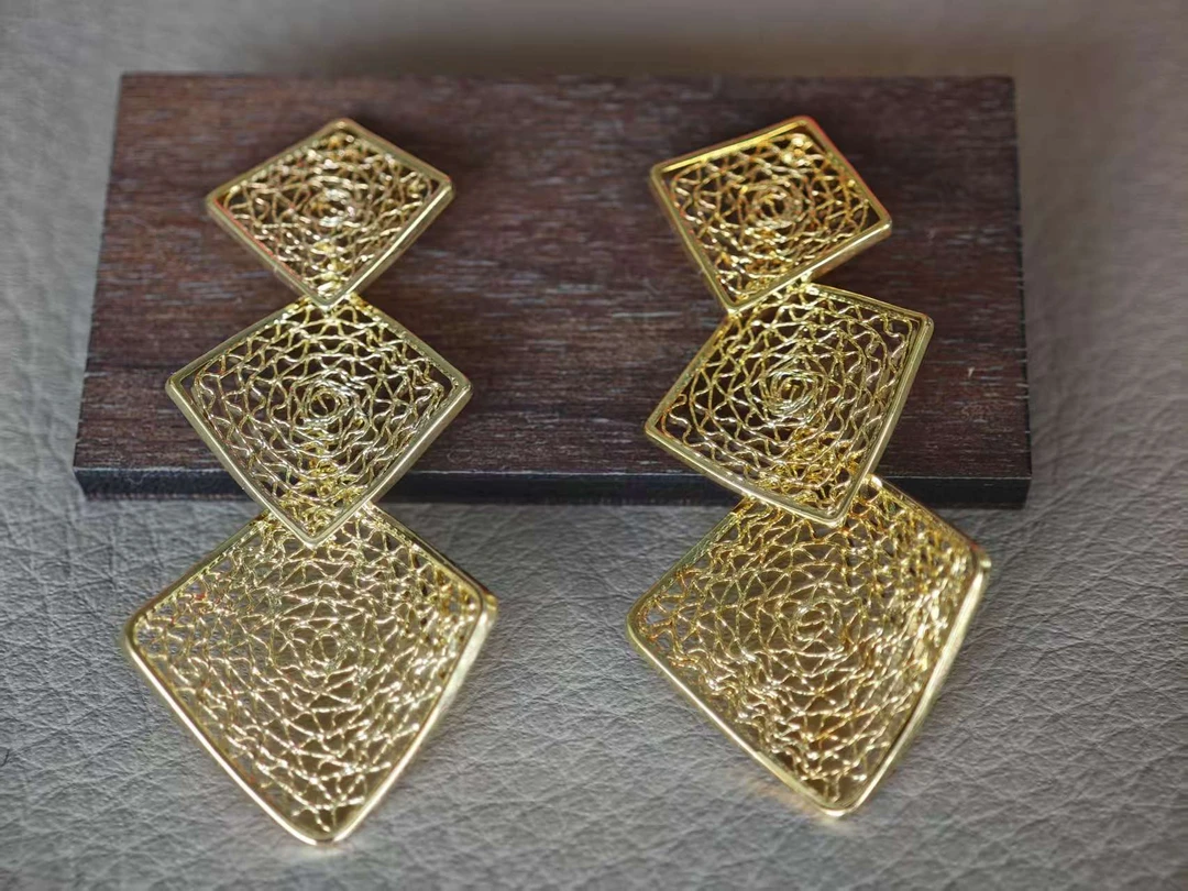 合金耳饰 金色蝴蝶/蜻蜒/昆虫手工珠宝耳环耳扣日韩编织