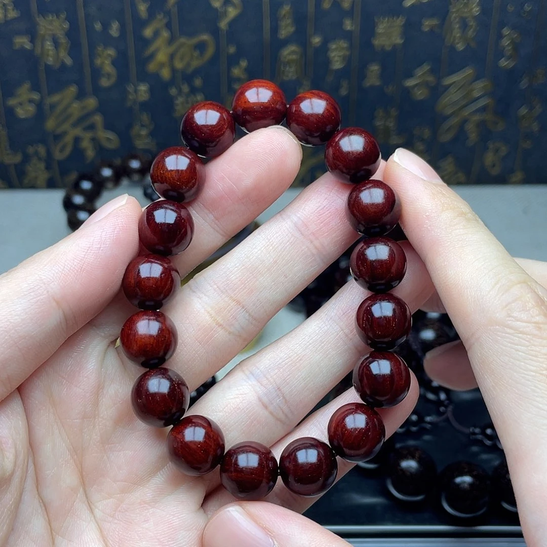 檀香紫檀（小叶紫檀）1.2 17颗 鸡血红 高油密