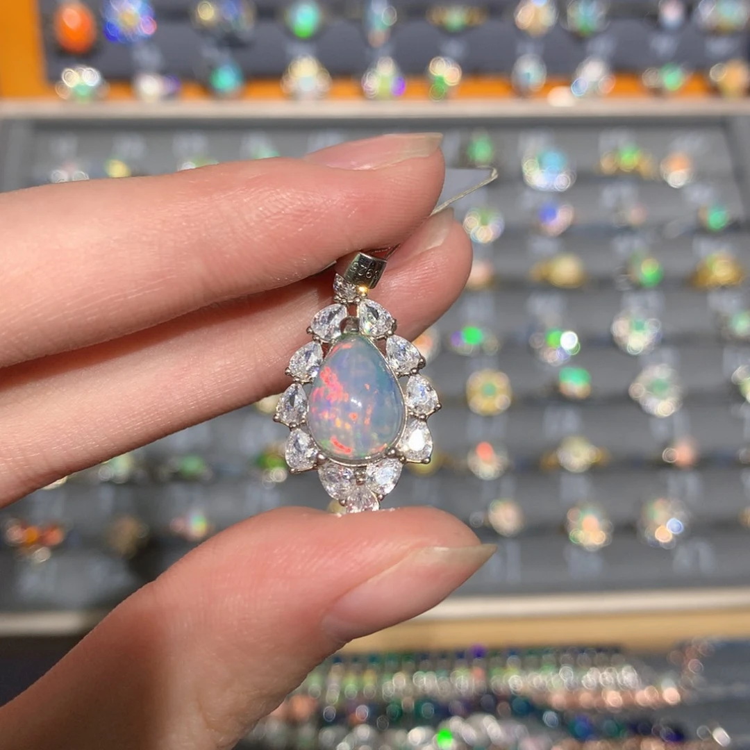 银S925镶嵌欧泊吊坠t