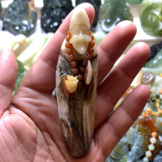 蛇纹石玉岫玉手把件未镶嵌