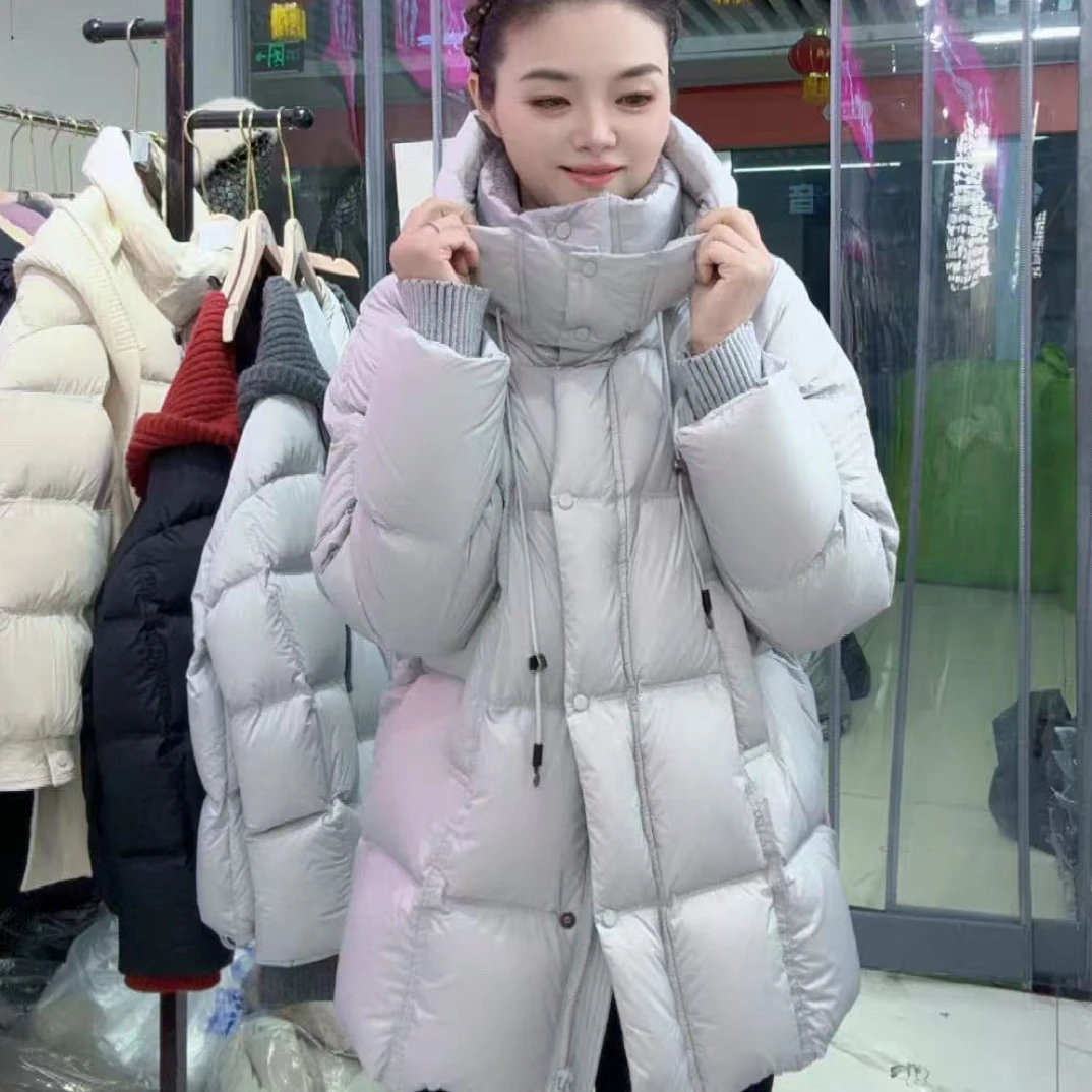 姐妹新国标90白鸭绒泡芙羽绒服女2025年冬季新款宽松连帽保暖外套