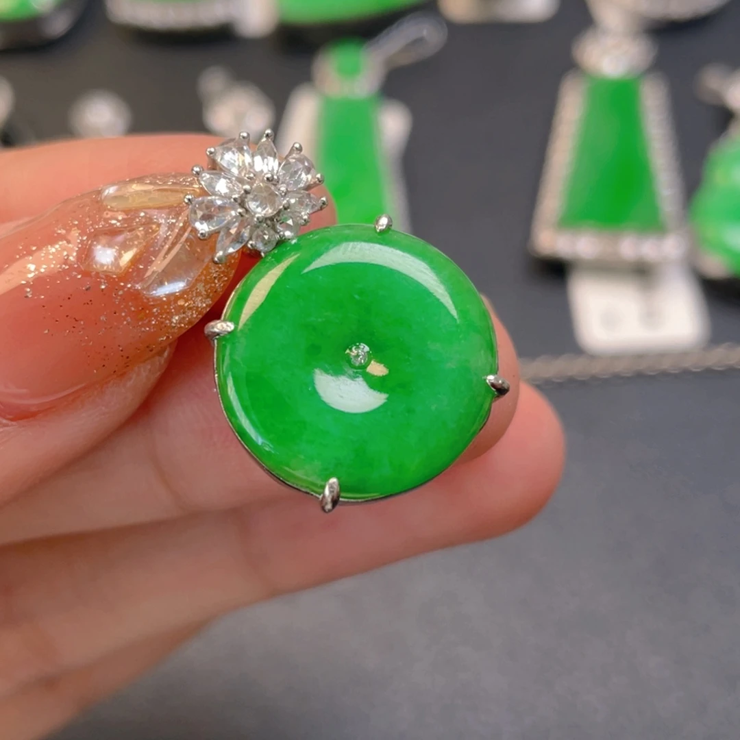 翡翠银S925镶嵌颈饰