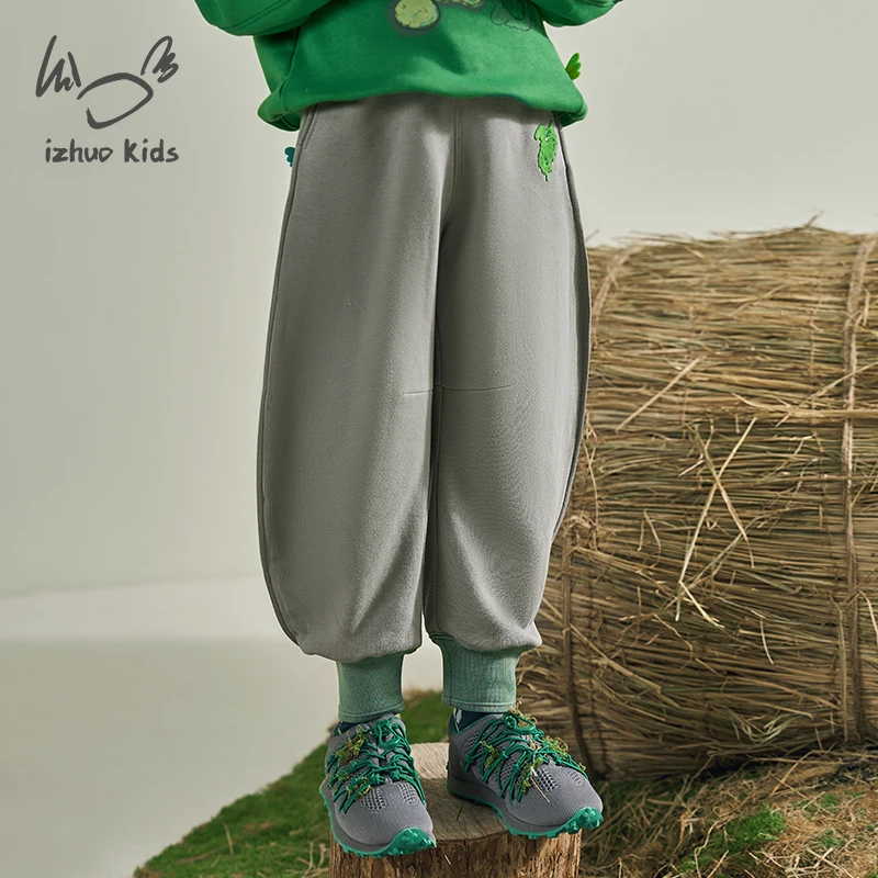 小日着童装休闲裤2025秋季新款儿童户外保暖弹力束脚裤TD3106K0
