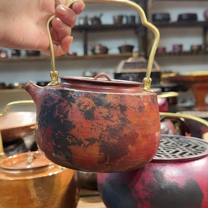 志***远紫铜手工制作烧水壶